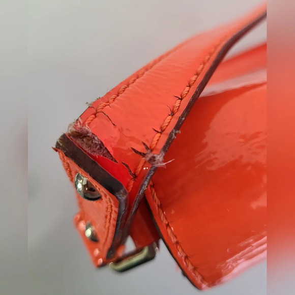 Kate Spade Neon Coral New York Flicker Ellie Patent Leather Clutch Crossbody Bag - Picture 10 of 10